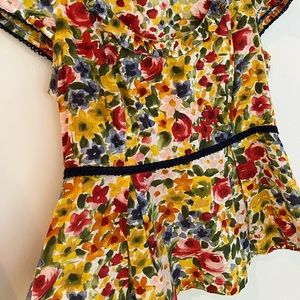 Anthropologie Odille floral peplum top, size 8
